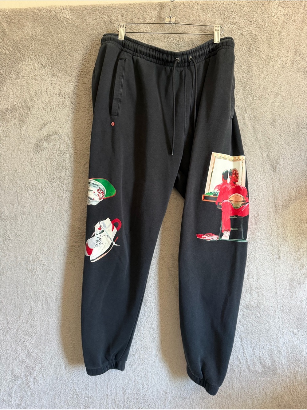 Nike Jordan Artist Series L Black Graphic Jogger Pants - Casual Men’s Sweatpants